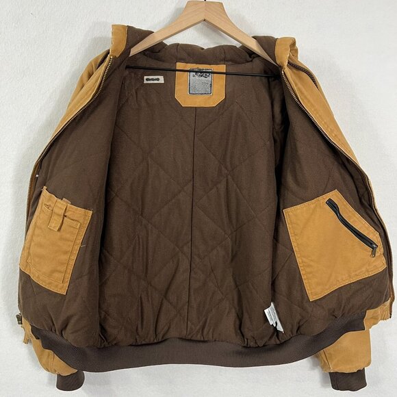 Berne Heritage Duck Hooded Active Work Jacket Tan Brown Men’s Large - Picture 5 of 16